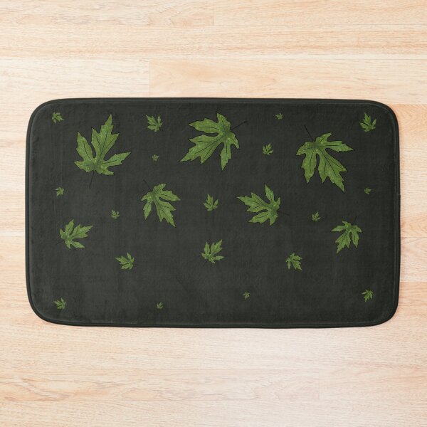 Item preview, Freely falling green leaves on a dark green background designed and sold by Cherevan.