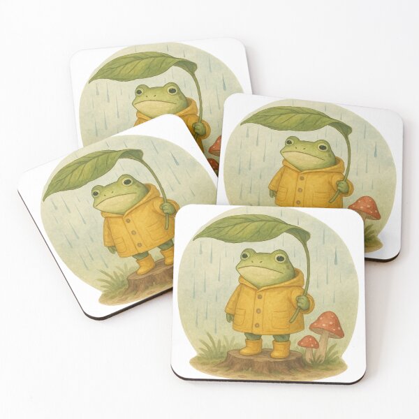 Item preview, Cozyfrog in the Rain Cozy Cottage Friends Series designed and sold by OpenArt.