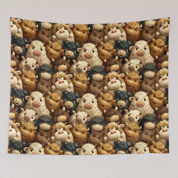 Item preview, Cute Highland cows pattern designed and sold by LittleShopOrion.