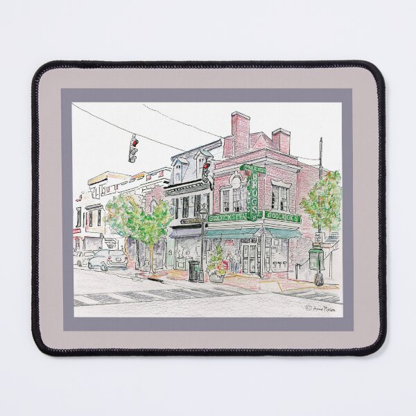 Item preview, Goolrick's Pharmacy - watercolor and pen designed and sold by Annie Mason Art.