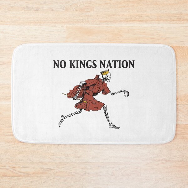 Item preview, No Kings Nation Running Skull With Crown Bold Font designed and sold by TheRainFamily.