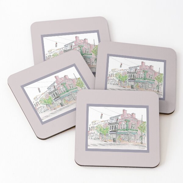 Item preview, Goolrick's Pharmacy - watercolor and pen designed and sold by Annie Mason Art.