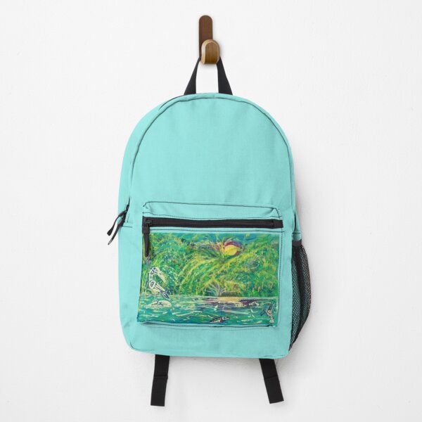 Item preview, "Sunlit Hunt: Crane & Kingfisher Fishing"  designed and sold by vwalterson.