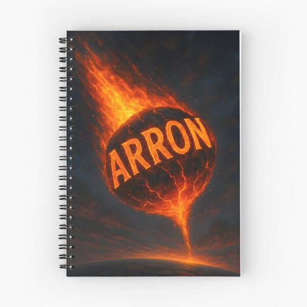 Item preview, Arron Meteor Impact Art – Fiery Name Crashing to Earth in Explosive Sky Scene designed and sold by VoidBloom Studio.