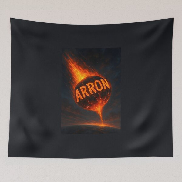 Item preview, Arron Meteor Impact Art – Fiery Name Crashing to Earth in Explosive Sky Scene designed and sold by VoidBloom Studio.
