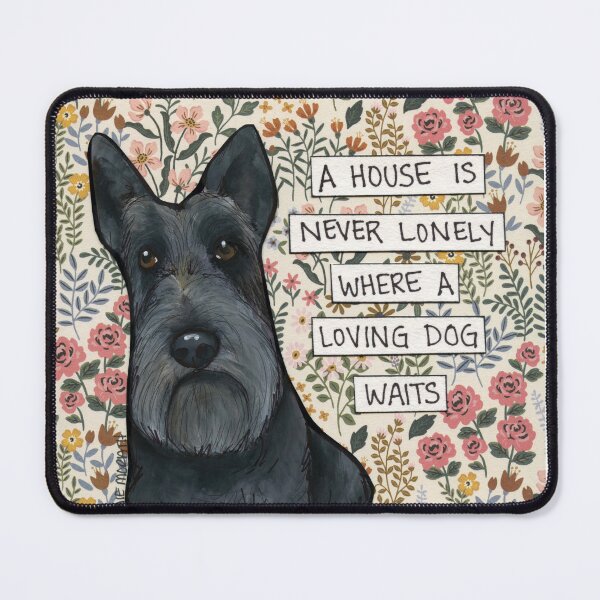 Item preview, Loving Dog Waits, Scottish Terrier dog hand created art designed and sold by jamiemorathart.