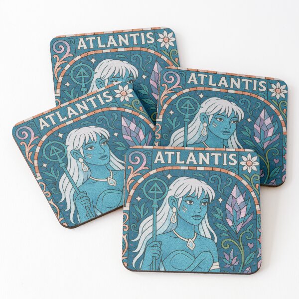 Item preview, Mythical World of Atlantis Mosaic in Blues & Purple designed and sold by Benszi.