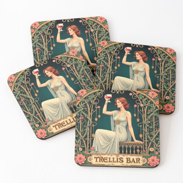 Item preview, Trellis Bar - Botanical Art Nouveau Design Aesthetic Cruise Inspired designed and sold by lakeeffect.