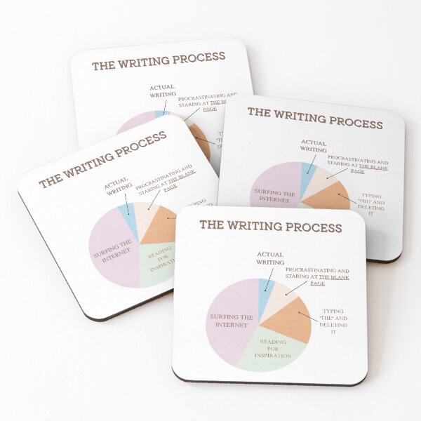 Item preview, Funny Writing Process Pie Chart – Procrastination Humor for Writers & Authors designed and sold by ByElise.