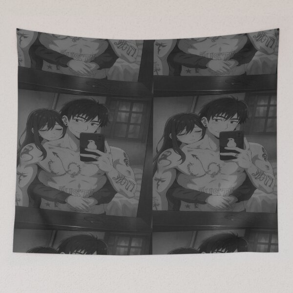 Item preview, Romantic Anime Hug in the Mirror designed and sold by Digitaljes.