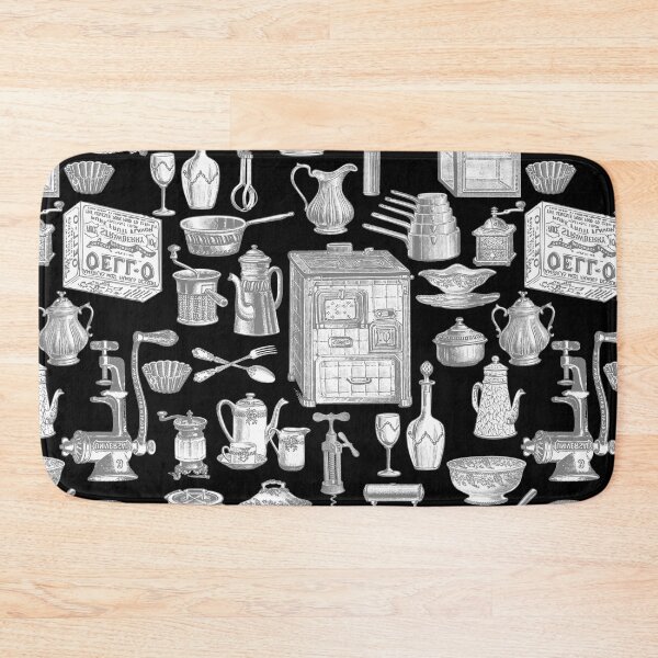 Item preview, vintage kitchen antique toile black victorian  designed and sold by Gossip Rag.