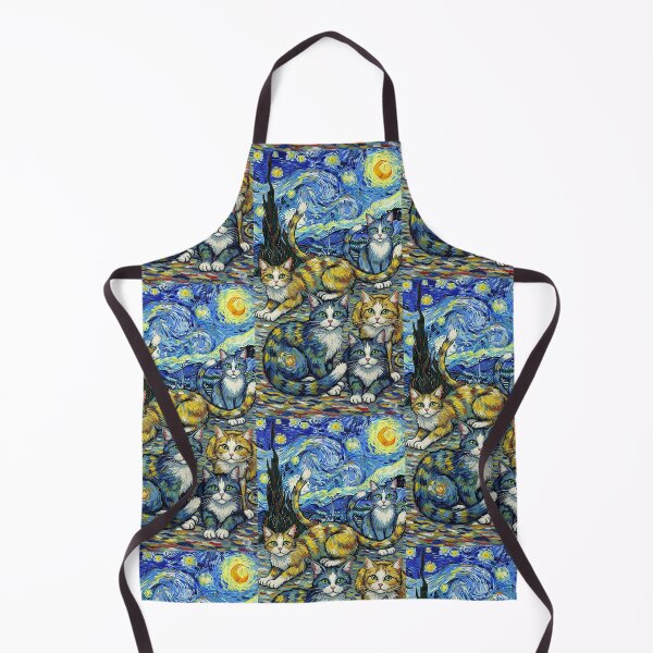 Item preview, Cute Van Gogh-style cats designed and sold by Adrplatinium.