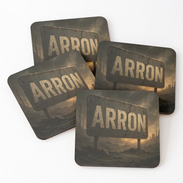 Item preview, Arron Warzone Name Sign – Cracked Metal Sign in Post-Apocalyptic Battlefield designed and sold by VoidBloom Studio.