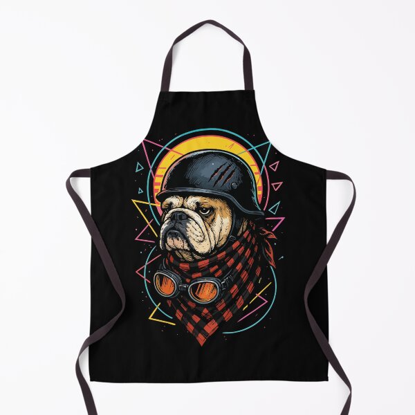 Item preview, Biker Bulldog Dog Skull Helmet Retro designed and sold by TomFrontierArt.