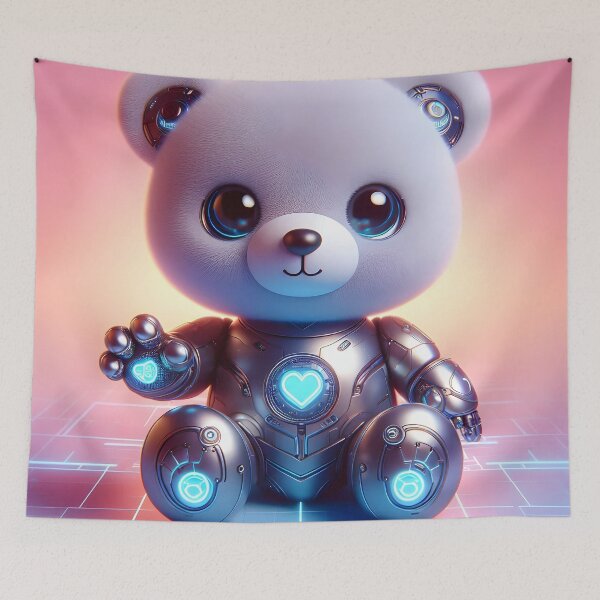 Item preview, Cybernetic Teddy Bear with Luminescent Digital Features designed and sold by FusionGaze.