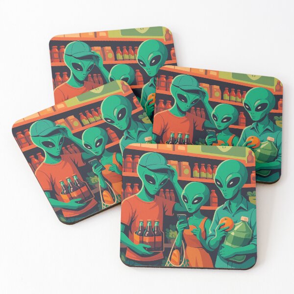 Item preview, Alien Market Encounter With Alien Family designed and sold by Benszi.