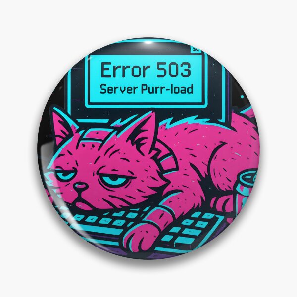 Item preview, Error 503 Lazy Cyber Cat designed and sold by MysticArtisan.