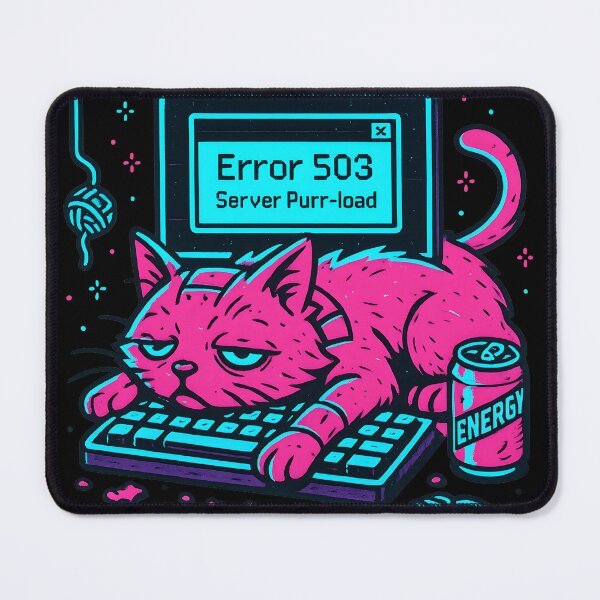 Item preview, Error 503 Lazy Cyber Cat designed and sold by MysticArtisan.