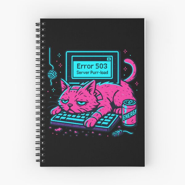 Item preview, Error 503 Lazy Cyber Cat designed and sold by MysticArtisan.