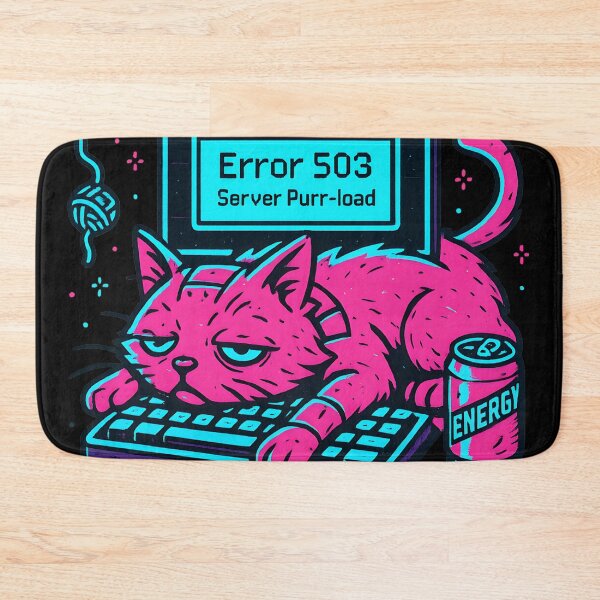 Item preview, Error 503 Lazy Cyber Cat designed and sold by MysticArtisan.