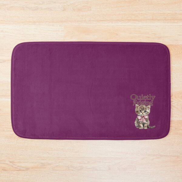 Item preview, Quietly Judging Gray/Brown Striped Cat with Pink Bow designed and sold by AM-Storefront.