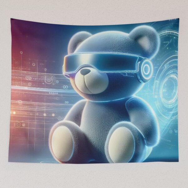 Item preview, Futuristic Teddy Bear with High-Tech VR Gear designed and sold by FusionGaze.