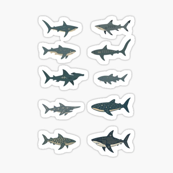 Whimsical Shark Sticker Set – Ocean Animal Vinyl Stickers for Water Bottles, Laptops, Journals & Gifts Sticker