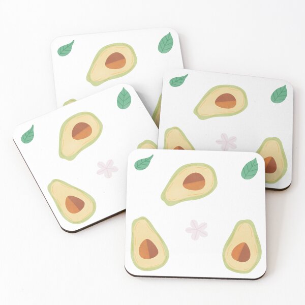Item preview, cute avocado flower and leaves illustrations set designed and sold by winterpumpkin.