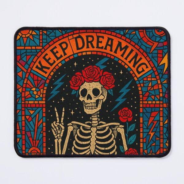 Item preview, Peace Sign Skeleton Mosaic with Red Roses designed and sold by Benszi.