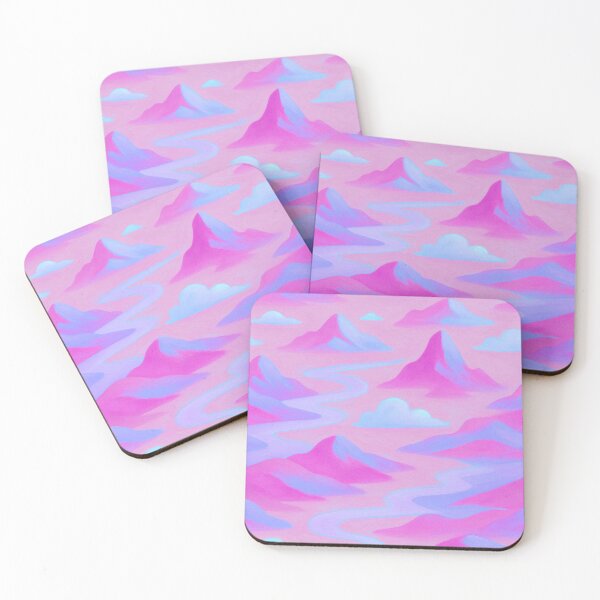 Item preview, Pastel Landscape with Blue Stream and Pink Mountains designed and sold by Benszi.
