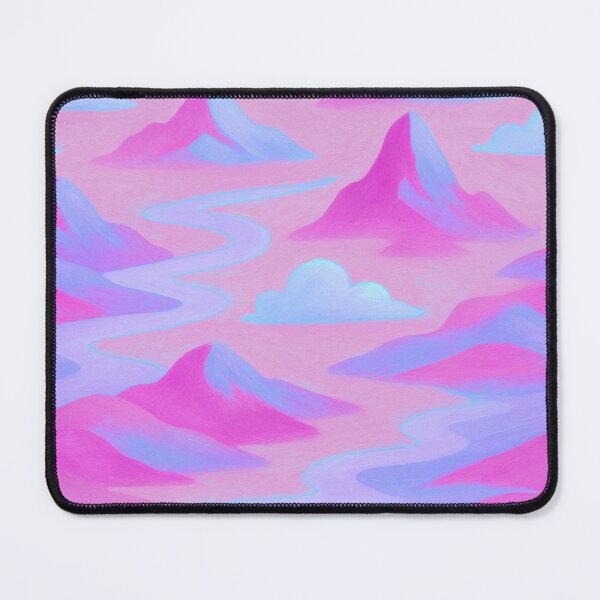 Item preview, Pastel Landscape with Blue Stream and Pink Mountains designed and sold by Benszi.