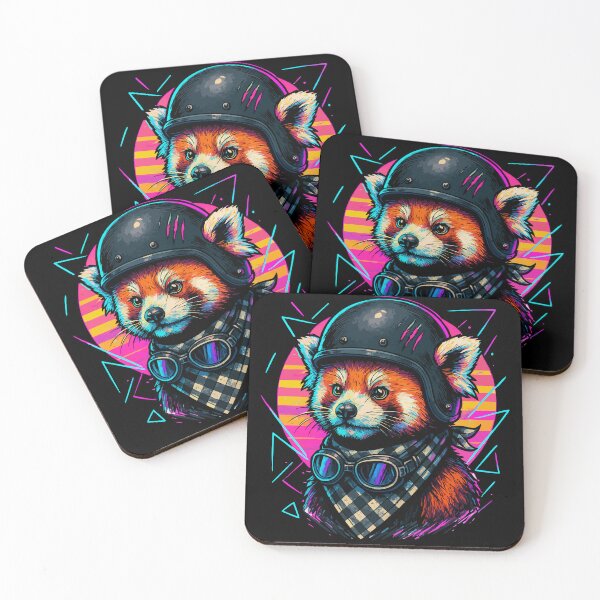 Item preview, Biker Red Panda Helmet Retro designed and sold by TomFrontierArt.
