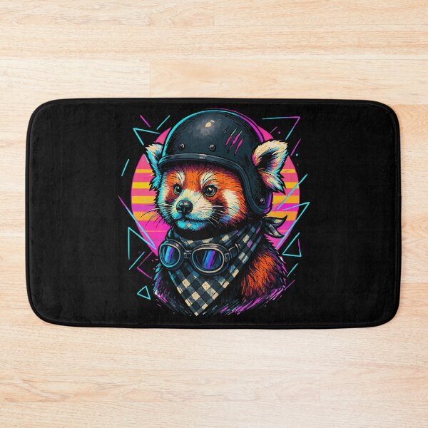Item preview, Biker Red Panda Helmet Retro designed and sold by TomFrontierArt.