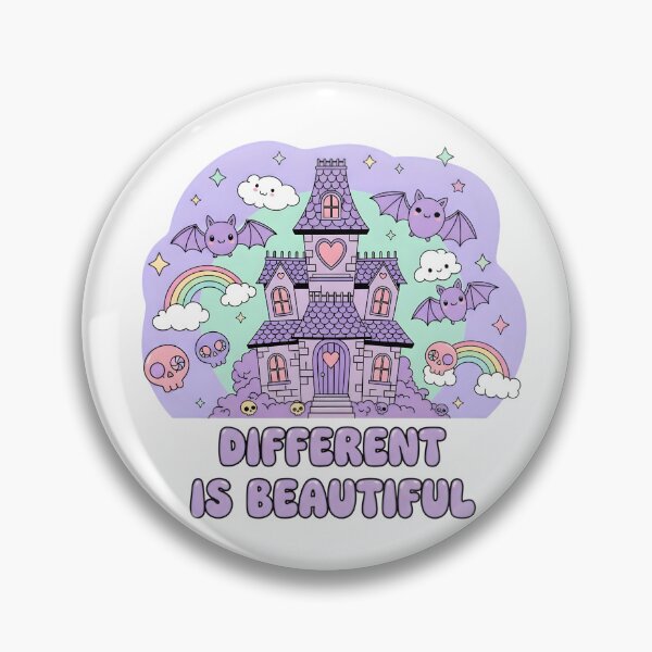 Item preview, Different Is Beautiful – Kawaii Pastel Gothic Haunted House Digital Art designed and sold by AnnDesignStudio.