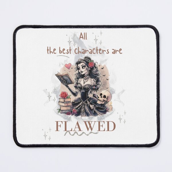 Item preview, The Best Characters Are Flawed – Gothic Bookish Self-Love Quote designed and sold by ByElise.