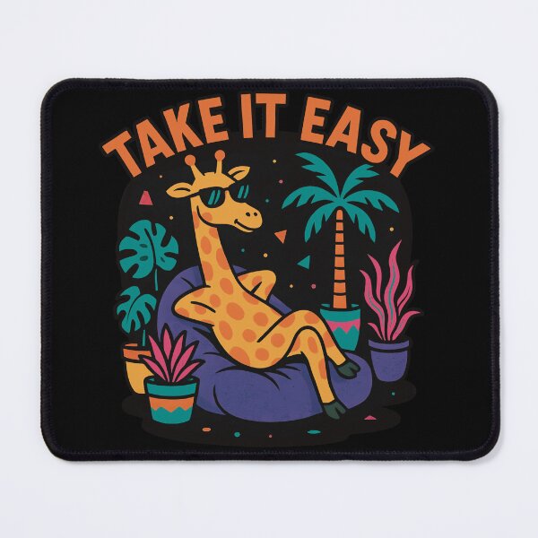 Item preview, Take It Easy – Chill Giraffe Lounge Vibes Design designed and sold by pinkFrogInSpace.