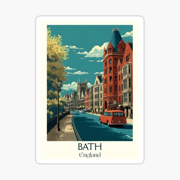 Item preview, Georgian Elegance in Bath UK Vintage Travel Poster designed and sold by TuncGK.