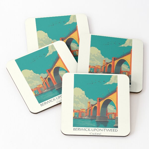 Item preview, Berwick-upon-Tweed Coastal Bridge Vintage Poster designed and sold by TuncGK.