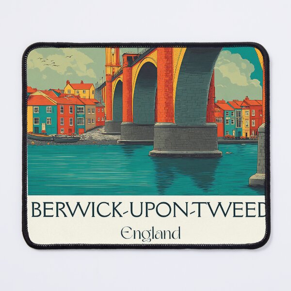 Item preview, Berwick-upon-Tweed Coastal Bridge Vintage Poster designed and sold by TuncGK.