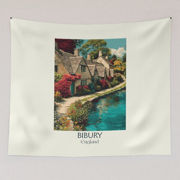 Item preview, Bibury Cotswolds Village Vintage Travel Poster designed and sold by TuncGK.