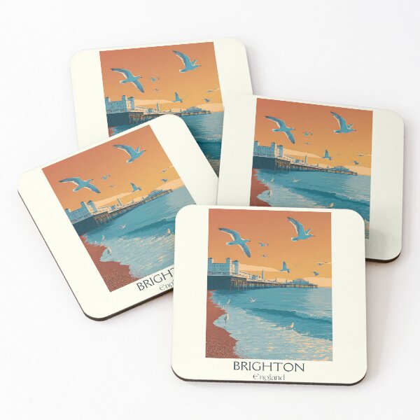 Item preview, Brighton Seaside Pier and Sunset Print designed and sold by TuncGK.