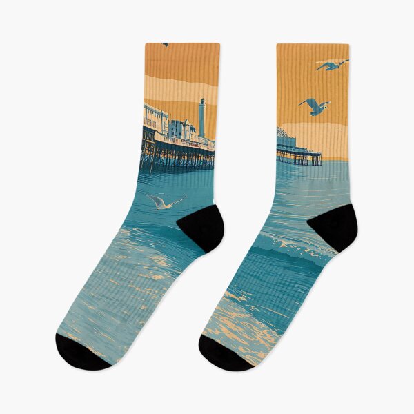 Item preview, Brighton Seaside Pier and Sunset Print designed and sold by TuncGK.
