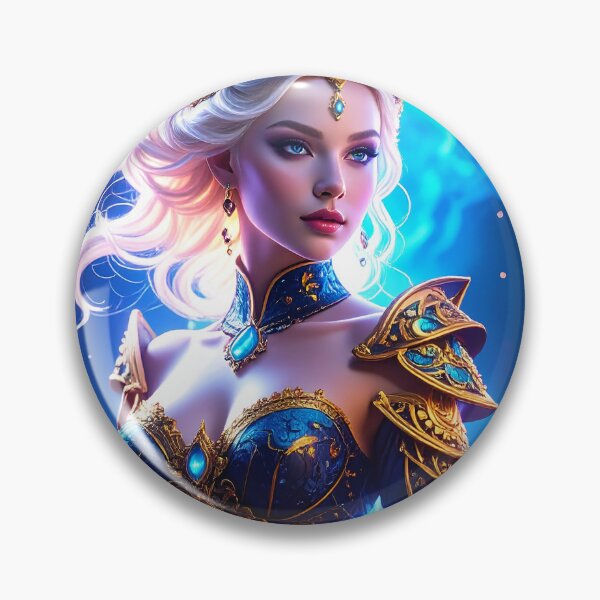Item preview, Blonde Princess Synthwave Baroque Style, Blue Gold designed and sold by angel-cat-22.