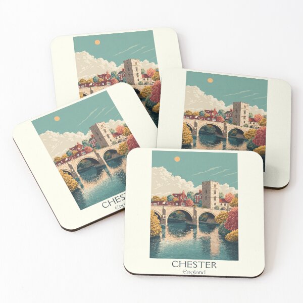 Item preview, Chester Historic River Scene and Tudor Poster designed and sold by TuncGK.
