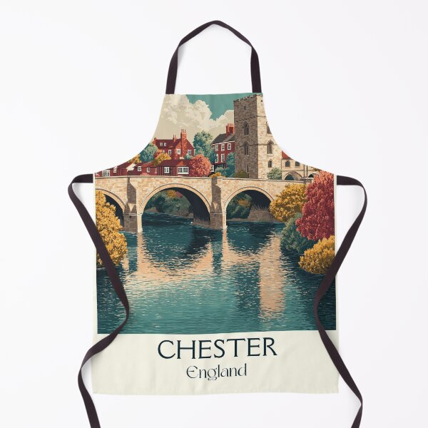 Item preview, Chester Historic River Scene and Tudor Poster designed and sold by TuncGK.
