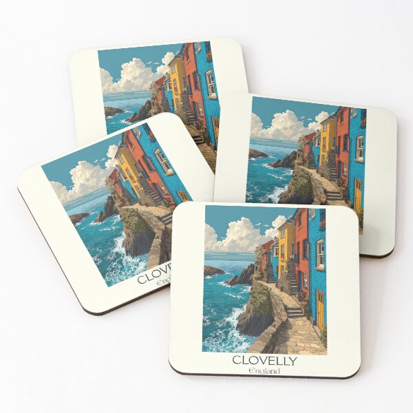 Item preview, Clovelly Devon Seaside Village Poster Art designed and sold by TuncGK.
