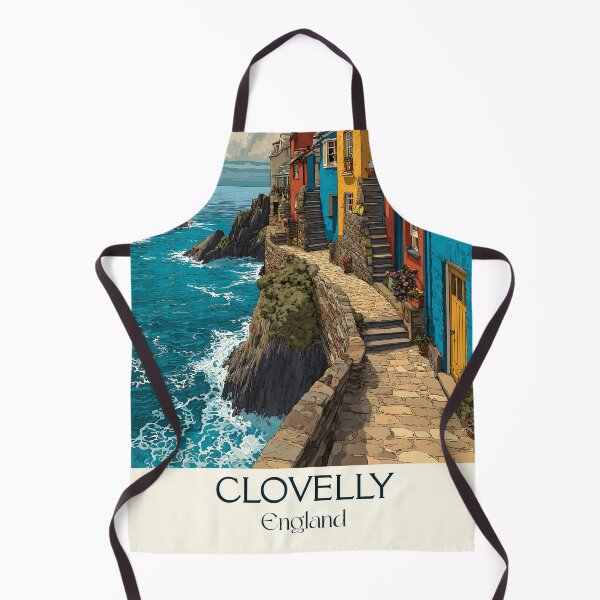 Item preview, Clovelly Devon Seaside Village Poster Art designed and sold by TuncGK.
