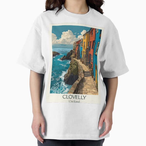 Item preview, Clovelly Devon Seaside Village Poster Art designed and sold by TuncGK.