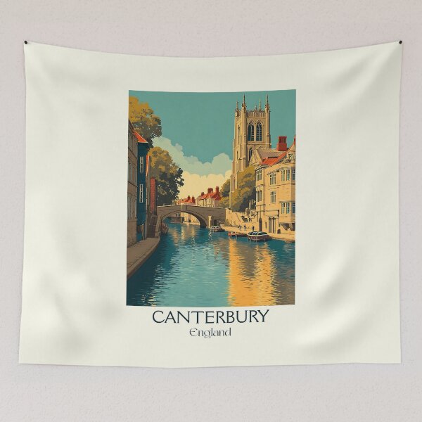 Item preview, Canterbury Cathedral and Tudor Street Travel Poster designed and sold by TuncGK.