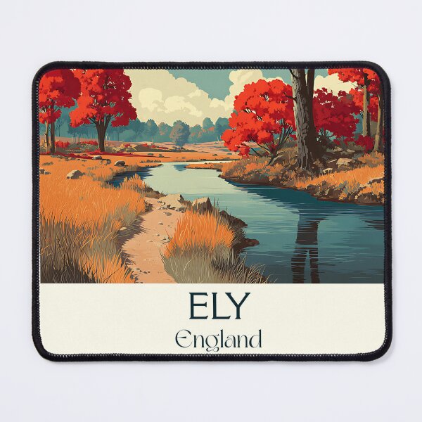 Item preview, Ely England Red Tree Landscape Poster designed and sold by TuncGK.